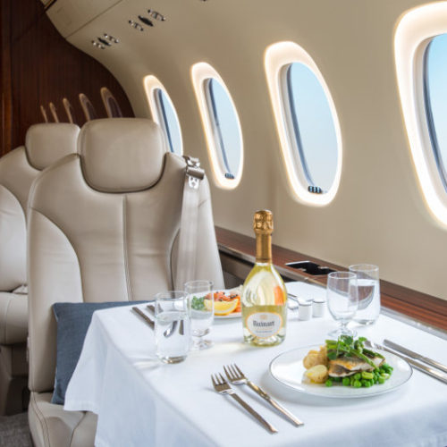 Latitude interior with fine catering | Valley Jet